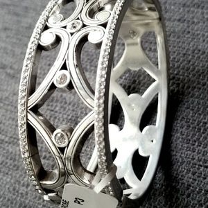 New Brighton Silver Bangle Bracelet Art Nouveau